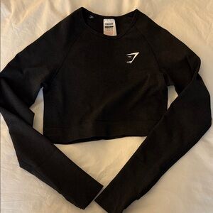 Gymshark Dark Grey Long Sleeve Crop Top